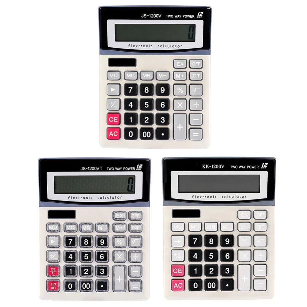 

Portable 12 Digit Calculator Big Button Calculating Tools Office Stationery for Tax Calculation Accounting