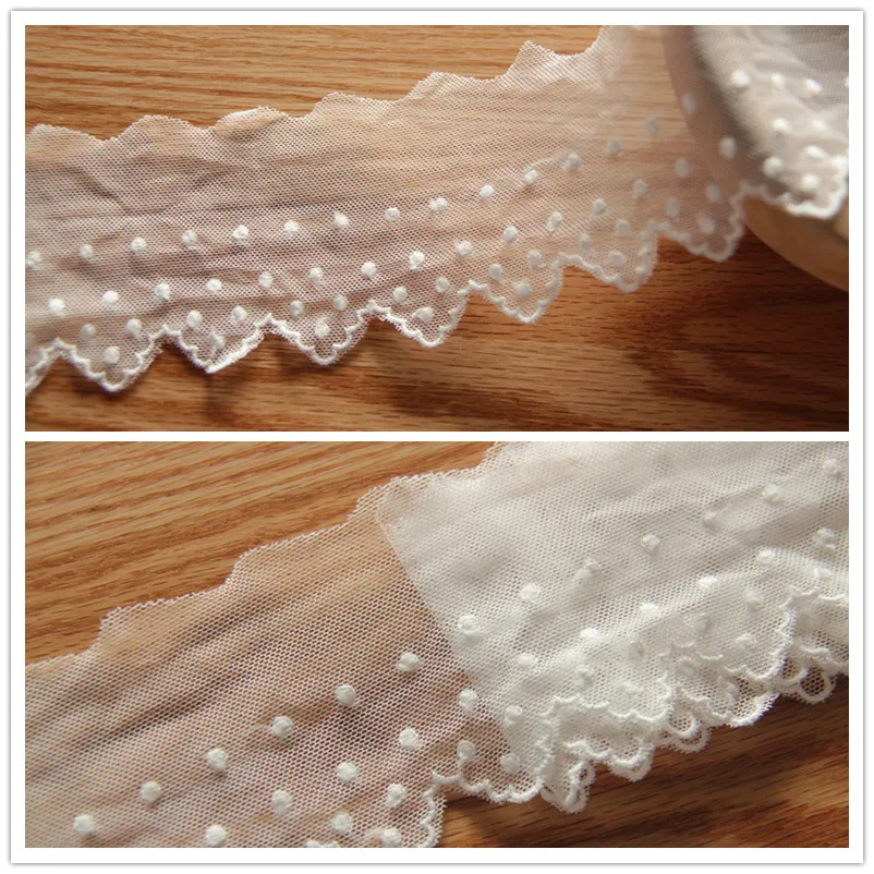 Buy 5.5cm Delicate Simple Dot Embroidered Lace Trim