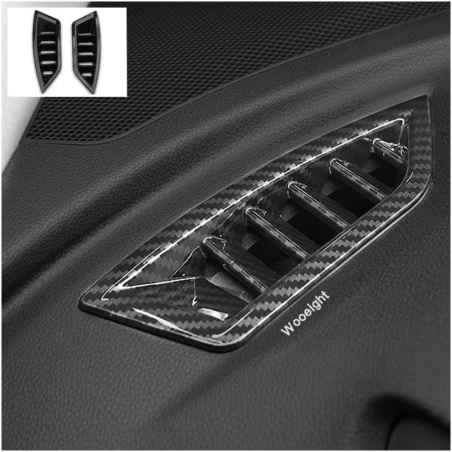 New ABS Car Interior Dashboard Air Vent Outlet Trims Overlay Carbo Fiber Control Panel Cover For Subaru XV Crosstrek 2018 (2)