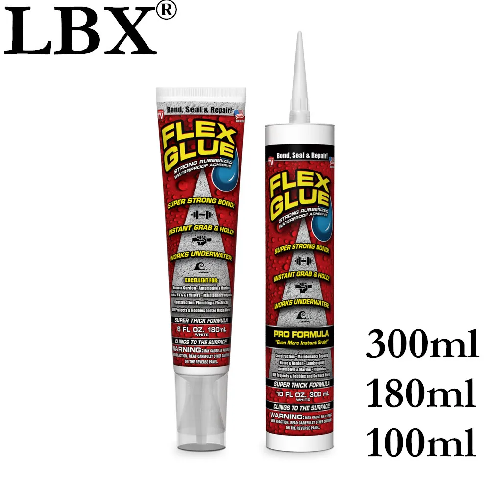 Flex Glue Tape Strong Rubberized Waterproof Adhesive Super Thick Pro Formula 3 Sizes 10oz 6oz 3
