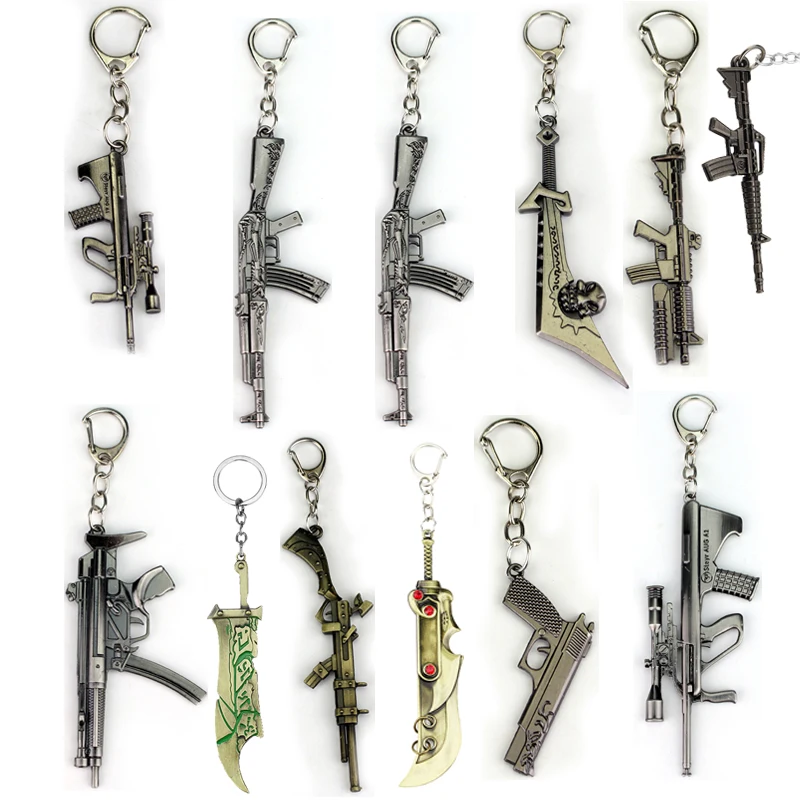 

Fashion Jewelry League Of Legends Weapon lol Keychain League of Lucian Key Chain LOL Legend Key Rings