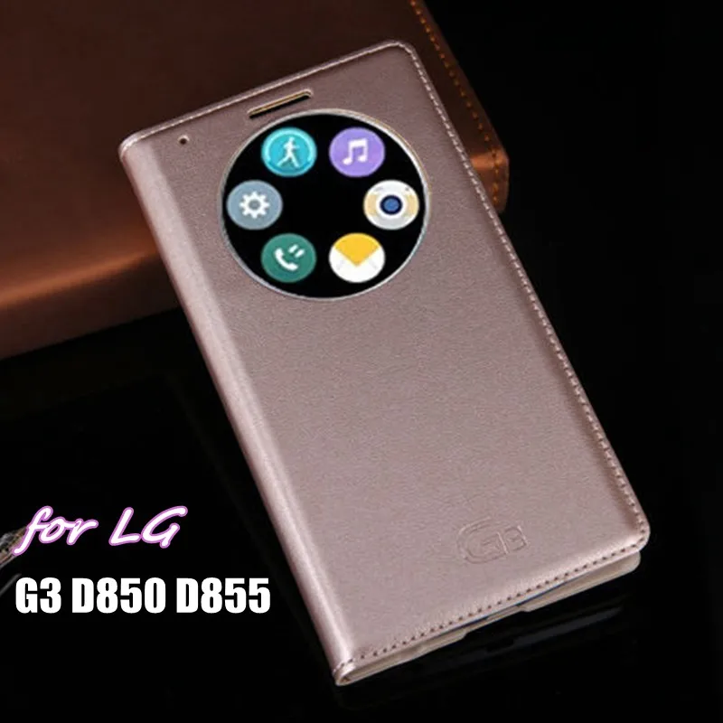 

Slim Quick Answer Phone Call Sleeve Bag Smart Circle View Case Flip Cover Battery Housing Mask Holster For LG G3 G 3 D855 D850