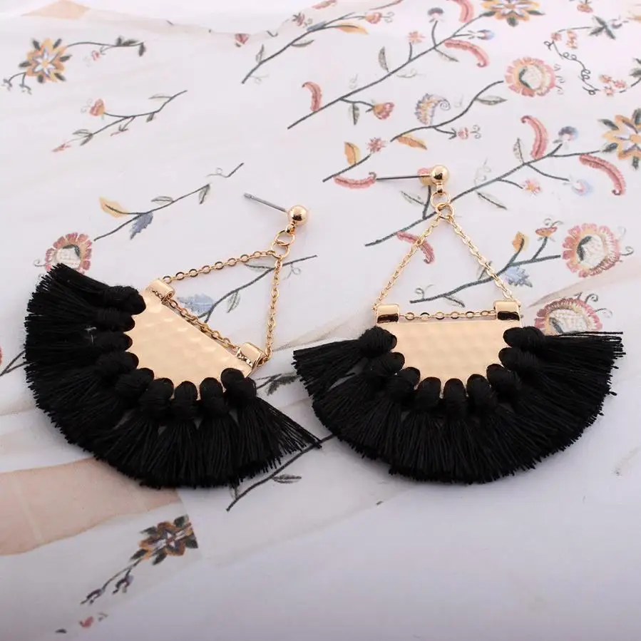 

The Newest Fashion Bohemian Earrings Popular Women Long Tassel Fringe Dangle Earrings Jewelry Style Earrings Fashion Wedding Pr