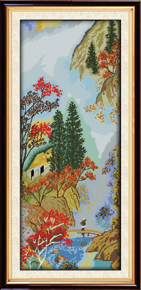 

Joy Sunday Chinese style Cloud in the hills cross stitch pattern kits handcraft make embroidery with chart