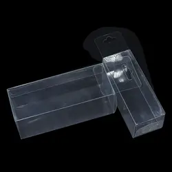 Розничная продажа 80 шт./лот 3*3*7.5 см прозрачный ПВХ мини-Пластик повесить отверстие ясно поли Дисплей коробка для событие Ювелирные подарки