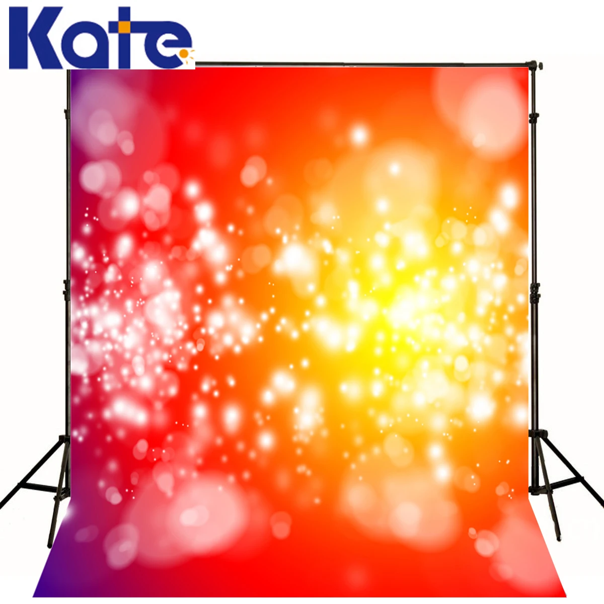 

10X10Ft Photographic Background For Photo Studio Props Orange Color Glitter Style Shark Points Purple For Children Thick Cloth