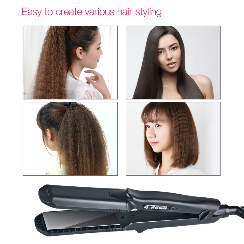 CkeyiN Professional Interchangeable 4 in 1 Ceramic Hair Crimper Straightener Corn Waver Corrugated Iron Plate + Glove 100-240V CkeyiN Professional Interchangeable 4 in 1 Ceramic Hair Crimper Straightener Corn Waver Corrugated Iron Plate + Glove 100-240V