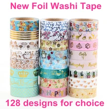 Hot Sales 10X Gold Foil Japanese washi masking tape christmas washi tape decorative scotch tape washi