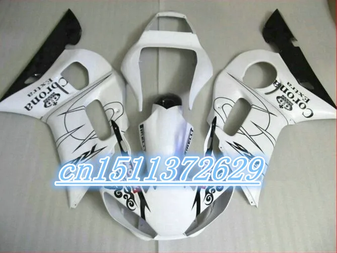 Аксессуары для обтекателей белый и черный Обтекатели YZF R6 600 98 99 00 01 02 комплект