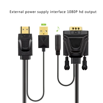 

HD to VGA Adapter Cable 1080P 60Hz 3.5mm Audio Output HD Male to VGA Male Converter Cord Replacement for Projector TV