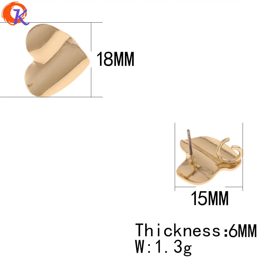 Сердечный дизайн 100 шт 15*18 мм Ювелирные изделия компонент/Серьги Гвоздики/в форме сердца/Изготовление ювелирных изделий/ручная работа/серьги