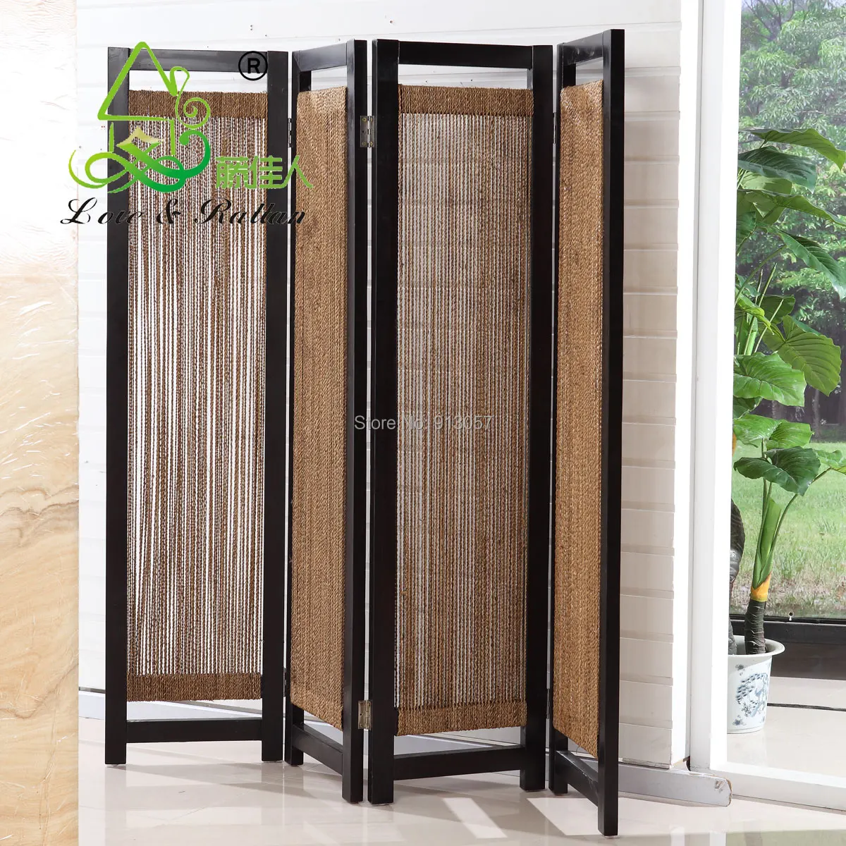 Fashion rattan screen porch screen wall panels hemp preparationin