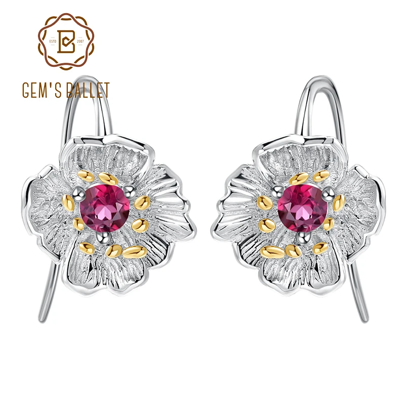 Женские серьги-подвески с цветущим маком GEM'S BALLET серьги из стерлингового