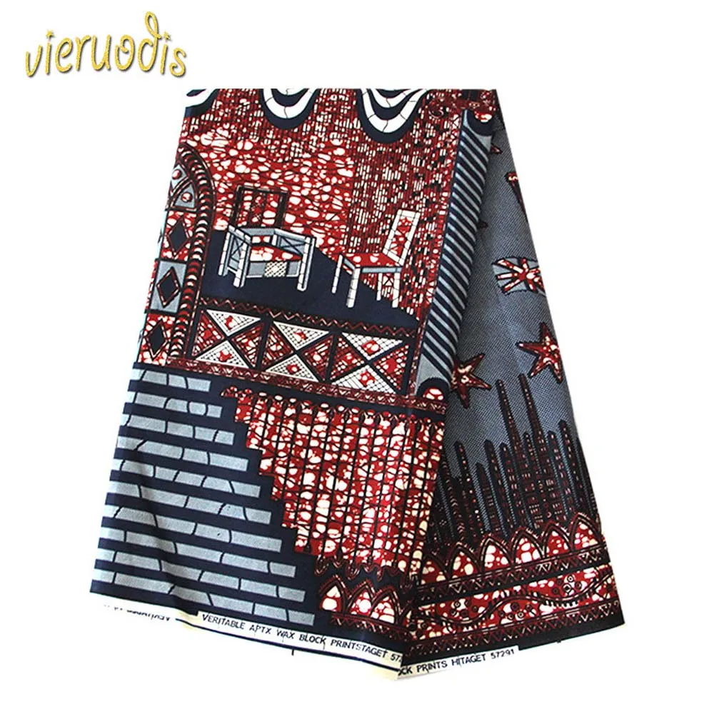 

6 Yards African Wax Prints Fabric Wax Hollandais dutch 100% Cotton Fabrics Material Dashiki Batik Real Floral for Dress A000453