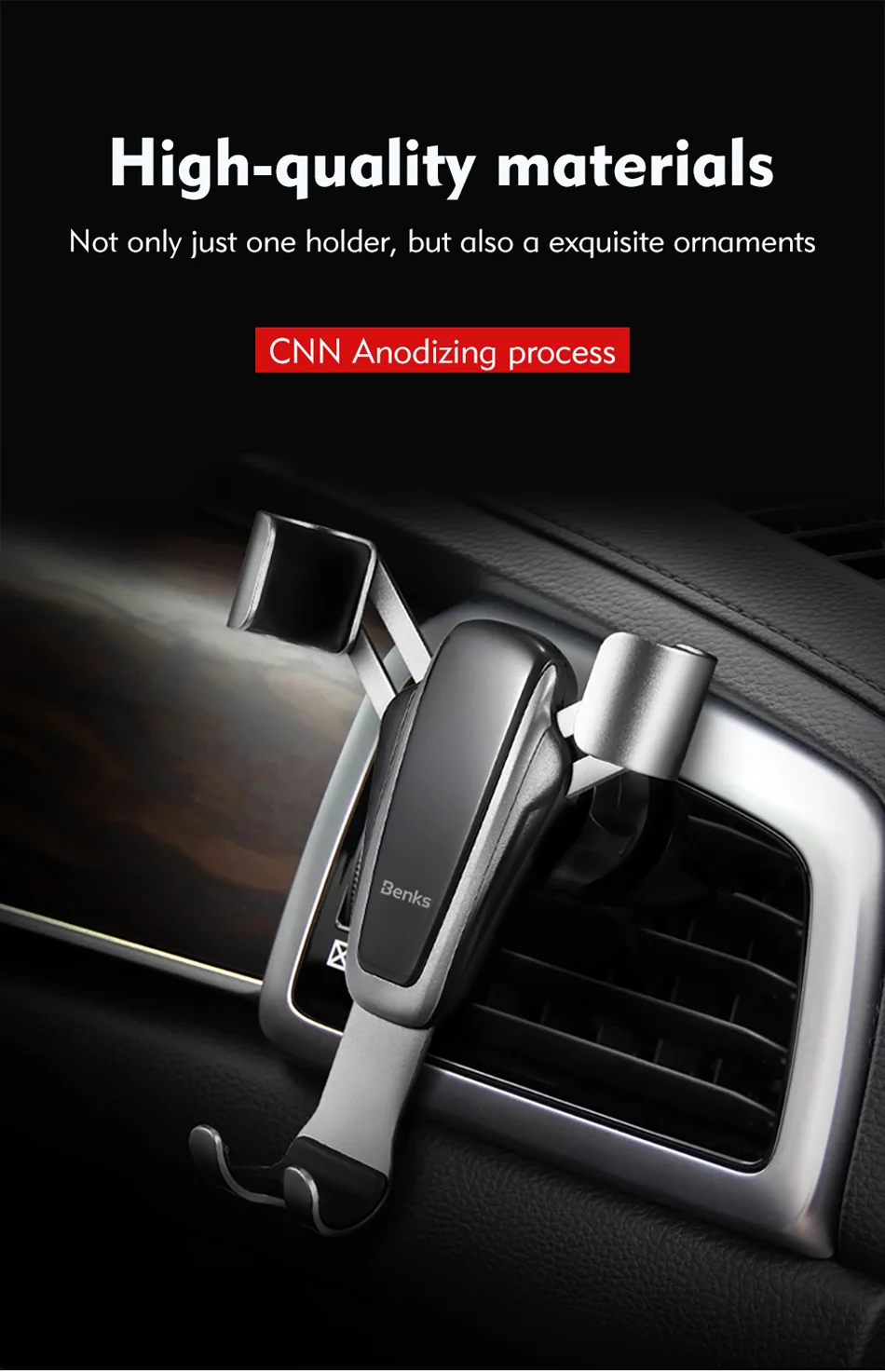Benks Gravity Car Phone Holder Stand Air Vent Mount Stand For Huawei P20 iphone X 8 7 Samsung S9 GPS Mobile Auto Support Bracket (9)