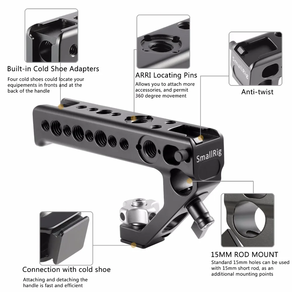  SmallRig Quick Release Camera Shoe Handle Grip Can Use W/ SmallRig Z6 L Plate w/ ARRI Locating Hole