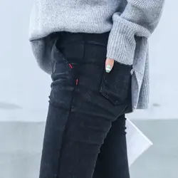 Обтягивающие джинсы женские новые модные промывают эластичный деним брюки карандаш тонкий капри брюки имитация Жан femme yz0023