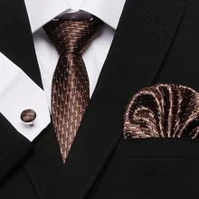 Hanky платок запонки Полосатый плед точка мужские шелковые галстуки для мужчин костюм галстук роскошный Homme бизнес Свадебный галстук