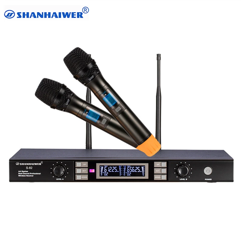 

Long distance signal receiving Dual channel Handhold Professional UHF Wireless Microphone high sensitivity karaoke megaphone kit