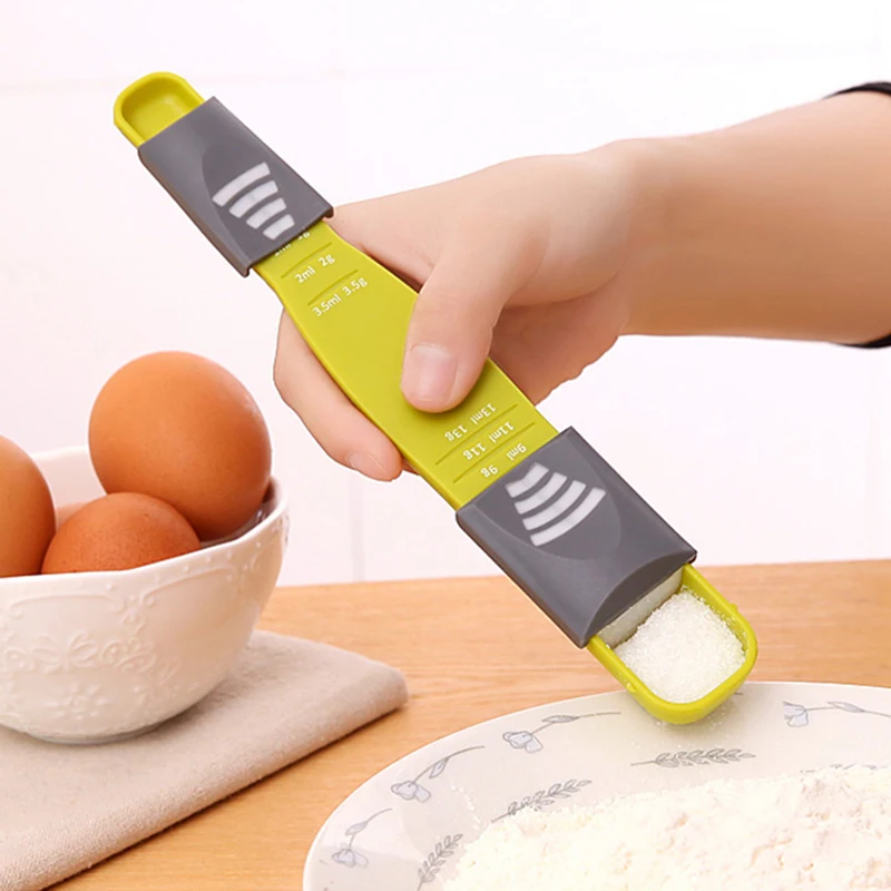

Measure Cup Double End Nine Stalls Adjustable Scale Measuring Spoons For Milk powder Baking Tool Kitchen Scales Accessories