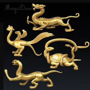 

Hotel Office Dragon Fortune Feng Shui Collection Adornment Figurine Ornament - Attach Money Golds - Old China
