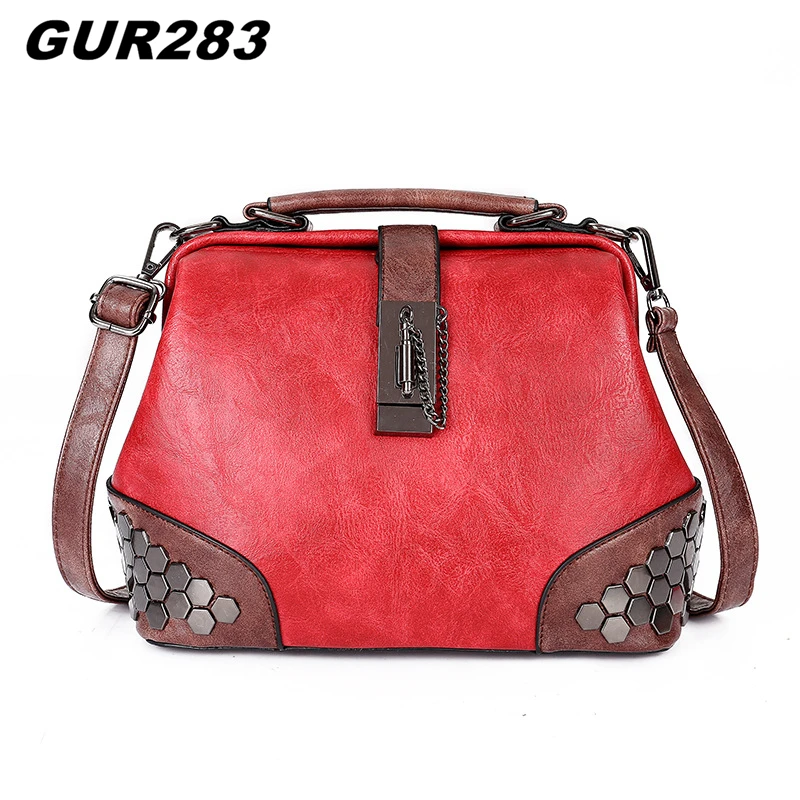 

Luxury Crossbody Bags For Women Messenger Bag Designer Rivet Vintage Leather Bags Handbags Women Famous Brand Small Shoulder Bag