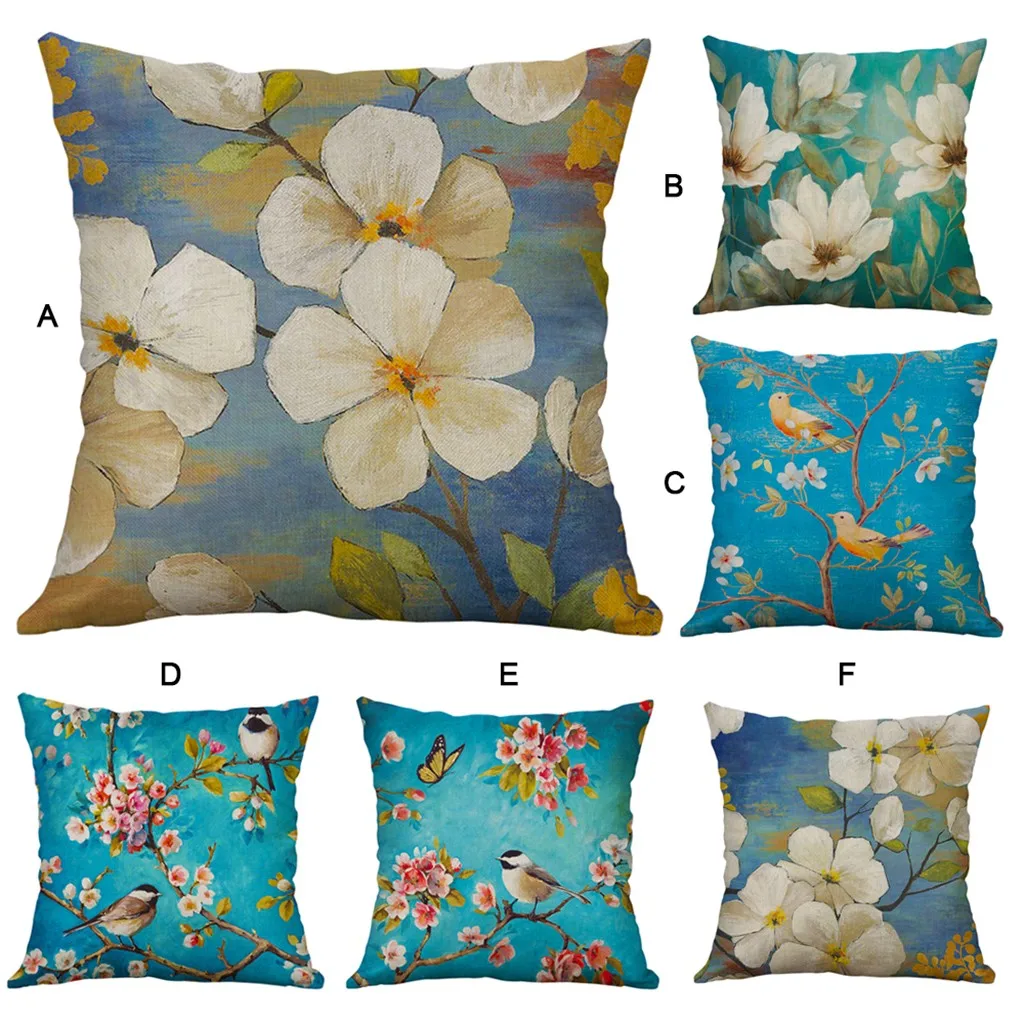 

Floral Pattern Cushion Cover Decorative Pillows Cover For Sofa Car Seat Square 45x45cm Throw Pillow Case Home Decor