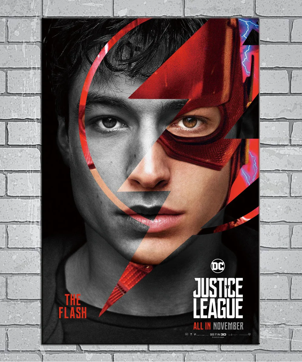 

Justice League Ezra Miller The Flash DC Movie Light Canvas Custom Poster 24x36 27x40 inch Home Decor N359