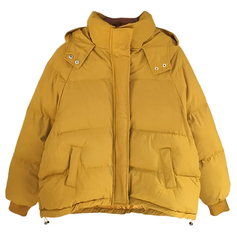 2018 Winter Jacket Coat Women Warm Down Cotton Padded Short Parkas Bread Style new Autumn Fashion Bomber solid hooded Coats Thic Coats