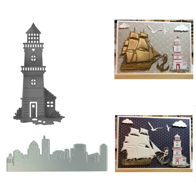 

GJCrafts Building Lighthouse City Dies Metal Cutting Dies for Card Making Scrapbooking Embossing Stencil Craft New 2019 for Dies