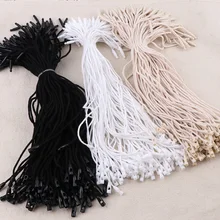 Pin-Loop Tie-Fasteners Rope-String Snap-Lock Hang-Tag Plastic Tag Beige Black White 100pc/Lot