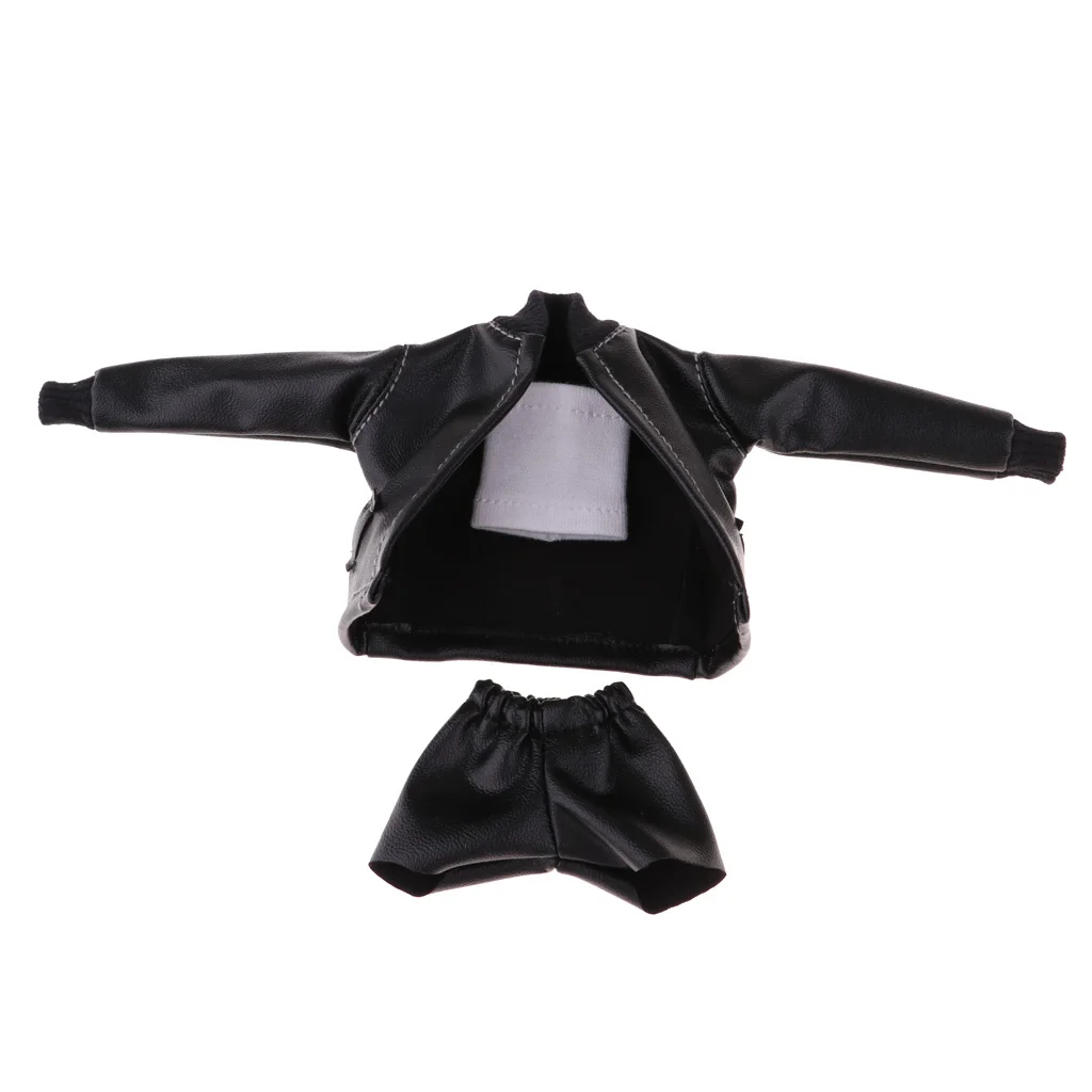 12inch Dolls Clothes PU Leather Jacket Shorts Pants Vest for Blythe Azone Party Dress Up