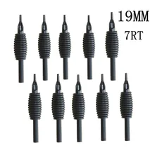 YILONG 10 шт в упаковке, новая 19 мм 7RT новые одноразовый силиконовый черный насадки для тату советы и сцепление с наконечником