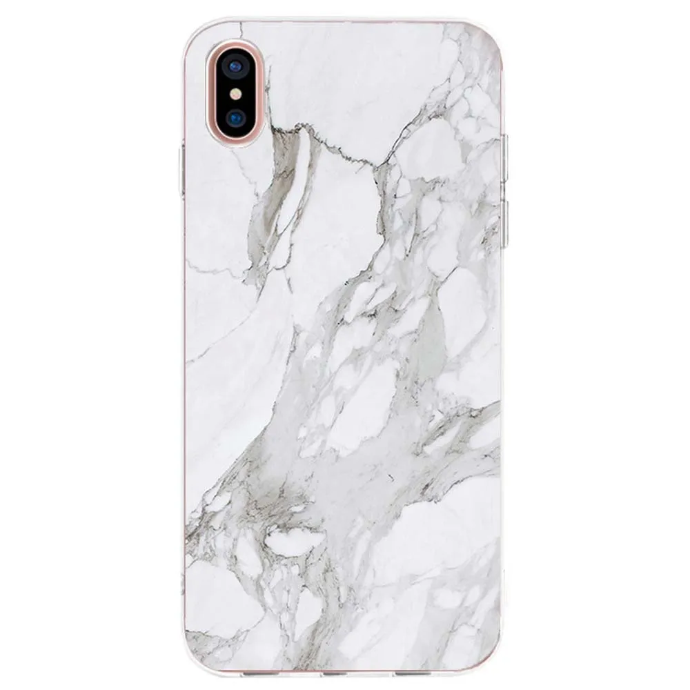 Case for Iphone xs Mobile Shell 6s/7 Gold Silk Beige Marble Road Painted Soft Apple Cover | Мобильные телефоны и