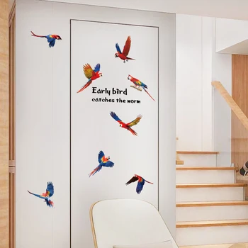 

Flying parrot Removable Eco-friendly Living Room Bedroom Kitchen Decor Furniture Tile Mural Wall Stickers Decal Poster dc18
