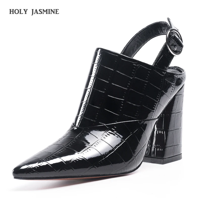 

2019 New Print Stone Grain Genuine Leather Women Pumps Spring Summer Shoes High Heels Platform Sexy Pointed Toe Red Shoes Pumps