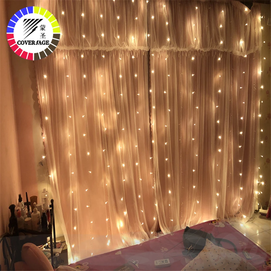 Koop Coversage Kerst Gordijn Fairy Guirlande Licht 3x2 m 2x2 m Kerst Decoratieve LED String Xmas Party tuin Bruiloft Lichten