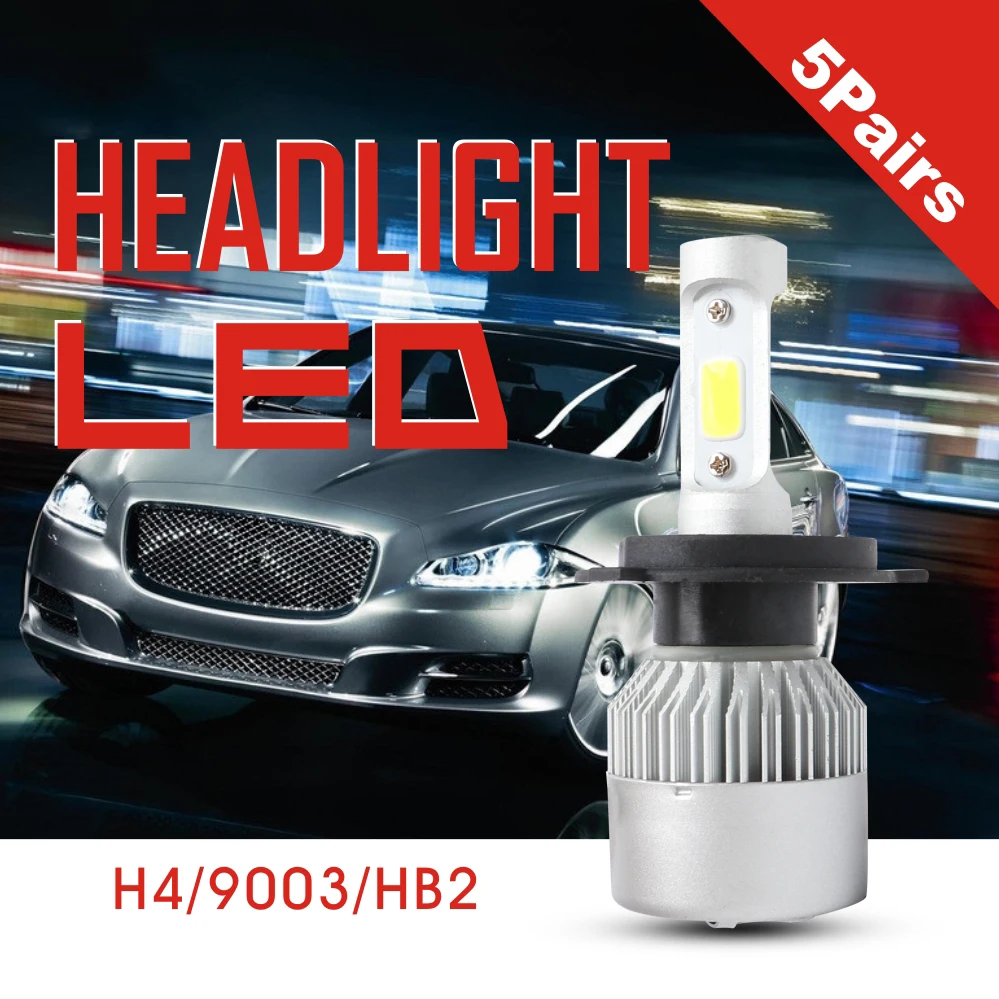 

DIC 5 Pair LED Car Headlight 72W 8000LM LED Car Headlight H4 Hi-Lo beam Bulb Fog Lights Lamp For volkswagen for Camry for focu