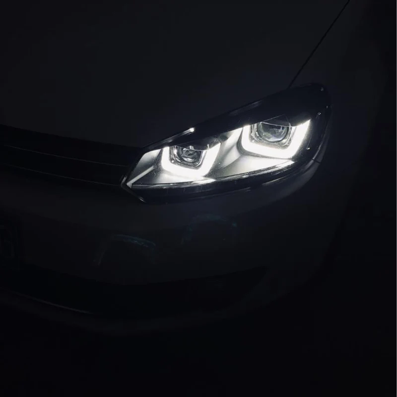 VLAND спереди светильник для Volkswagen Golf 6 MK6 светодиодный головной светильник 2010 2011 2012 2013 UU Стильный Объектив Двойной Луч Фары
