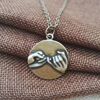 

10pcs couple promise necklaces Pinky Swear couples necklace Best Friends BFF gifts His And Hers necklace SanLan