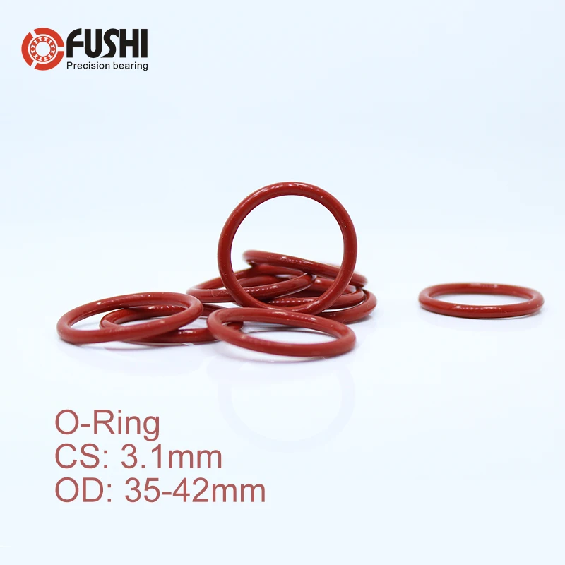 CS3.1mm Silicone O RING OD 35/36/37/38/39/40/41/42*3.1 mm 50PCS O-Ring VMQ Gasket seal Thickness 3.1mm ORing White Red Rubber