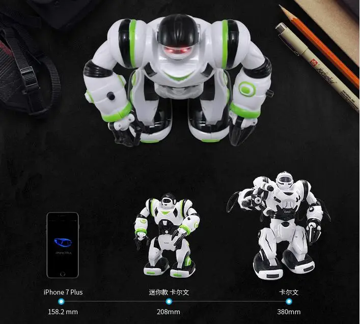 27106 mini version Multi-function acousto-optic smart robot Analog sound cool light arms swing Cartoon characters