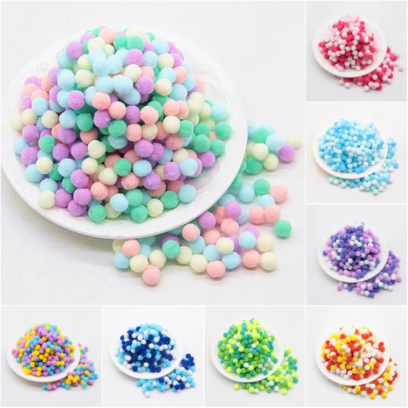 Pompom 8mm Multi Color Mini Pompon Balls DIY for Kids Toys Pompones Manualidades Garment Sewing Home Wedding Craft Supplies 20g