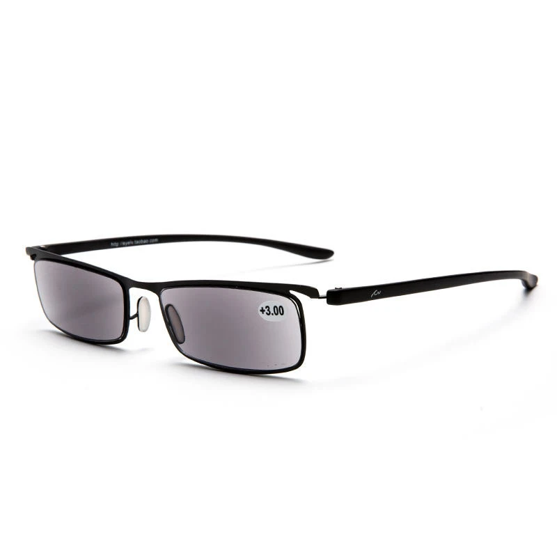 Zilead, Ультралегкая оправа, полуизвестность и безрамные металлические солнцезащитные очки для чтения, мужские бизнес очки из смолы для дальнозоркости+ 1,5 до+ 3,5 унисекс - Цвет оправы: full frame