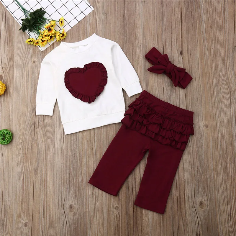 PUDCOCO/Новинка; одежда для маленьких девочек; хлопковый свитер; топы и штаны; Спортивный костюм; комплект одежды