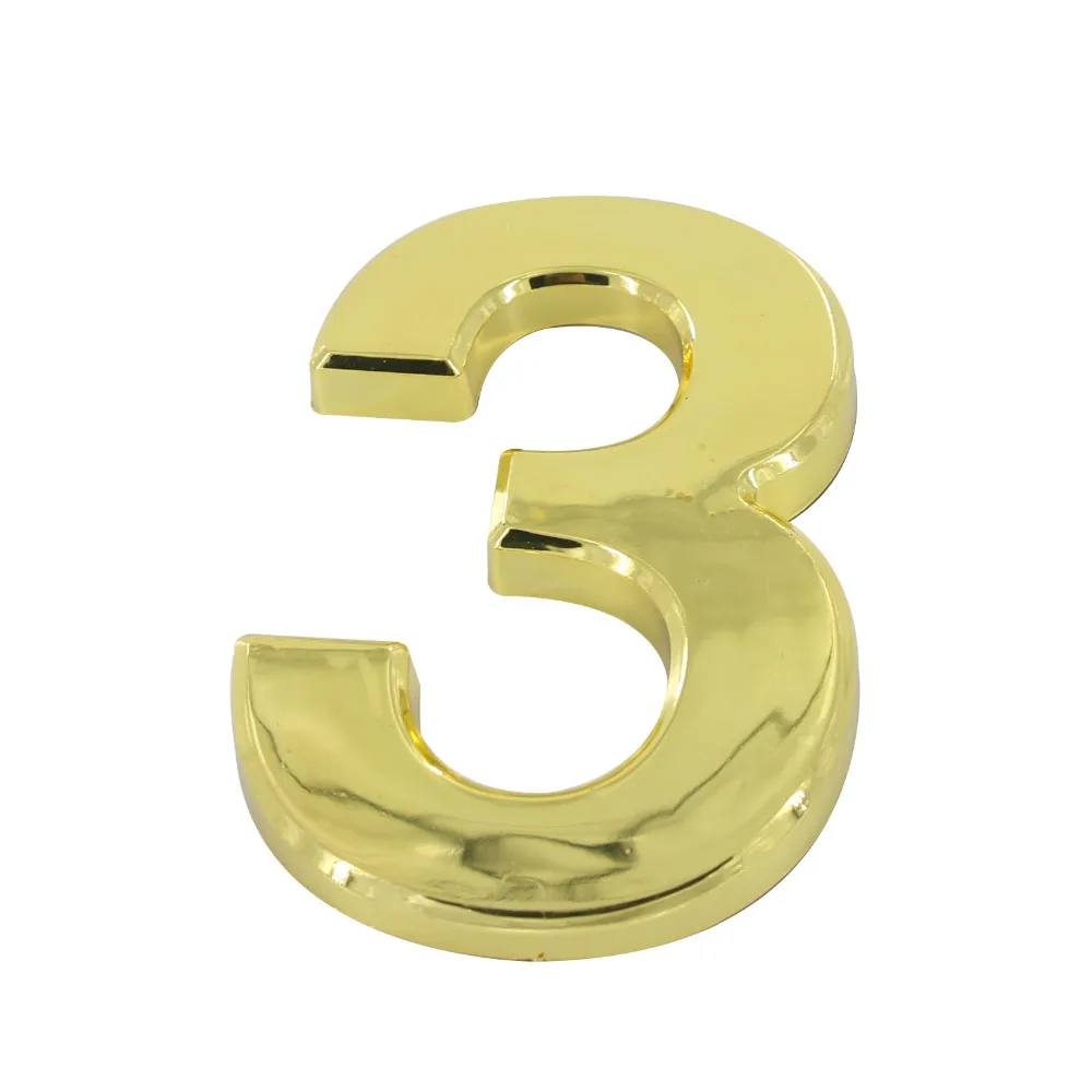 

Golden Color Number 3# Digital House Number ABS Plastic 100mm Height Gate Door Number Door Plate