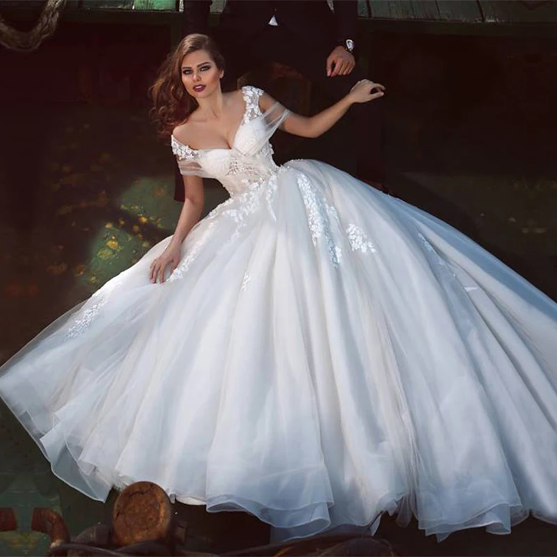 Халат де mariée 2016 романтический Boho свадебное платье белый шар свадебные платья