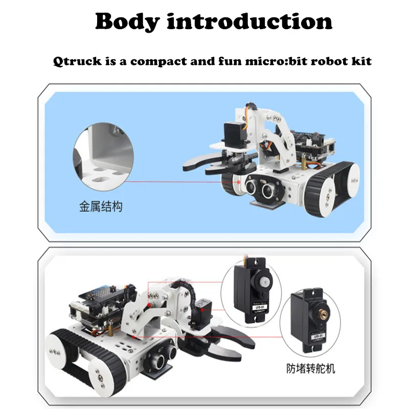 DIY micro: набор интеллектуальных роботов-машин Qtruck/pyton, обучающая программируемая Игрушка robo с четырьмя роботами для управления мобильным приложением