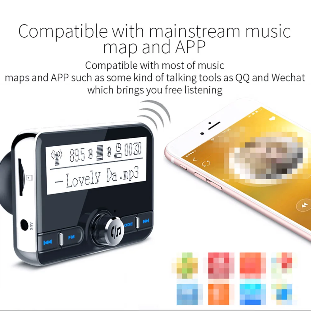 Bluetooth fm-передатчик беспроводной Автомобильный MP3-плеер автомобильный комплект Hands free Bluetooth автомобильное зарядное устройство с ЖК-дисплеем