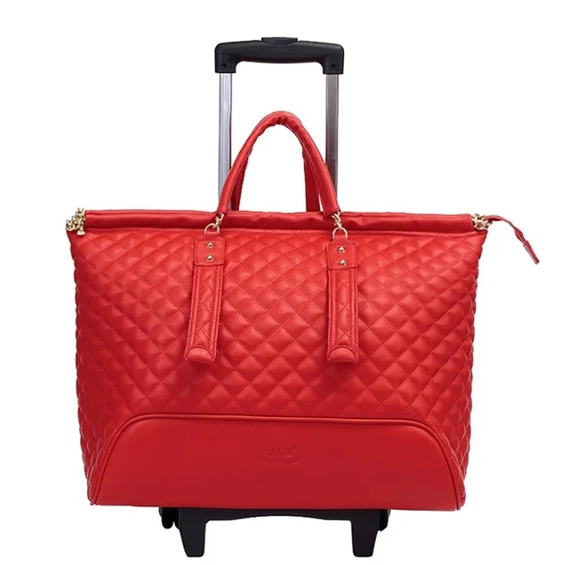 16 дюймов дорожная сумка с колесиком, кожаный чехол для костюма, сумка на колесиках для путешествий/Чехол, сумка для чемодана, Дамский рюкзак - Цвет: C